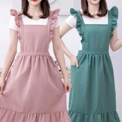 Apron, Kitchen, Household Cooking Special Double-Layer Waterproof and Oil Proof Fabric, Cute Princess Style Women's Apron