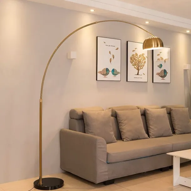 Arc Lamp - Height Adjustable 170 cm E26 Black Gold Arc Lamp, Floor Lamp Warm White Arc Floor Lamp 110-240V
