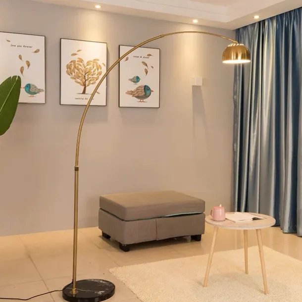 Arc Lamp - Height Adjustable 170 cm E26 Black Gold Arc Lamp, Floor Lamp Warm White Arc Floor Lamp 110-240V
