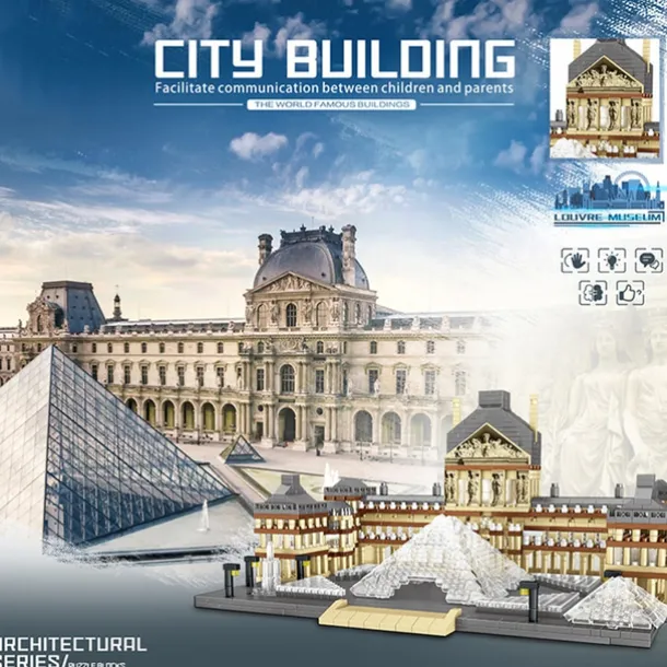 Architecture Louvre Micro Building Blocks Set3377PCS - World Famous Architectural Model Toys Gifts for Kids and Adults