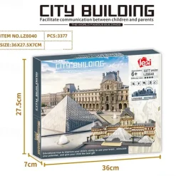 Architecture Louvre Micro Building Blocks Set3377PCS - World Famous Architectural Model Toys Gifts for Kids and Adults