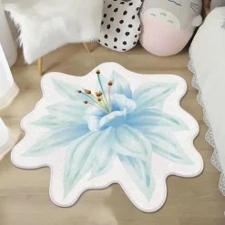 Area Rugs Flower Shaped Rugs Simple 3D Big Flower Carpet Washable Floor Mats