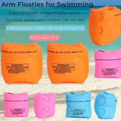 Arm Floaties for Kids and Adults - Pool Floats Arm Bands Inflatable Swim Rings PVC Arm Floater for Toddlers Kids 3-5-6-12 Years