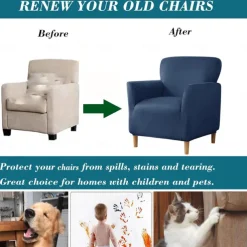 Armchair Slipcover,Stretch Velvet Armchair Cover Soft Chair Covers with Arms for Living Room Furniture Protector