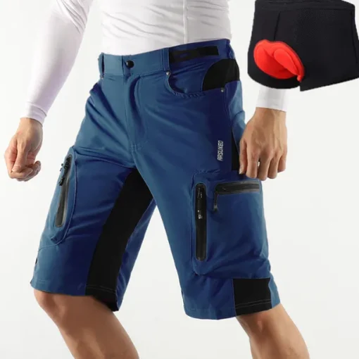 Arsuxeo Men's Bike Shorts Cycling MTB Shorts with Removable 3D Padded Underwear Summer Baggy Shorts Loose Fit Quick Dry Waterproof Zipper Sports Dark Grey Black Army Green Mountain Bike