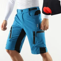Arsuxeo Men's Bike Shorts Cycling MTB Shorts with Removable 3D Padded Underwear Summer Baggy Shorts Loose Fit Quick Dry Waterproof Zipper Sports Dark Grey Black Army Green Mountain Bike