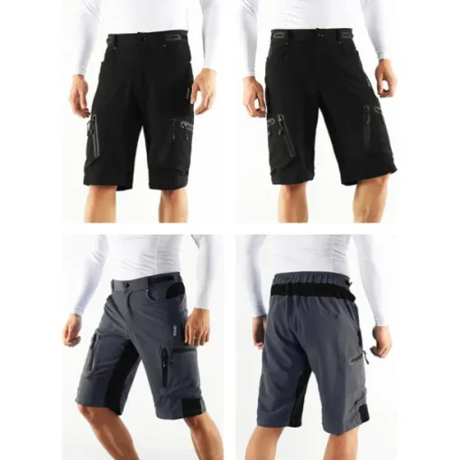 Arsuxeo Men's Bike Shorts Cycling MTB Shorts with Removable 3D Padded Underwear Summer Baggy Shorts Loose Fit Quick Dry Waterproof Zipper Sports Dark Grey Black Army Green Mountain Bike