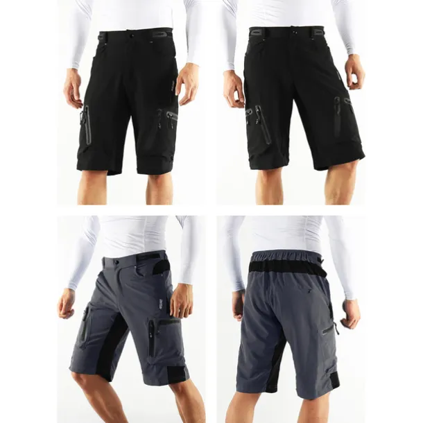 Arsuxeo Men's Bike Shorts Cycling MTB Shorts with Removable 3D Padded Underwear Summer Baggy Shorts Loose Fit Quick Dry Waterproof Zipper Sports Dark Grey Black Army Green Mountain Bike