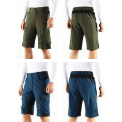 Arsuxeo Men's Bike Shorts Cycling MTB Shorts with Removable 3D Padded Underwear Summer Baggy Shorts Loose Fit Quick Dry Waterproof Zipper Sports Dark Grey Black Army Green Mountain Bike