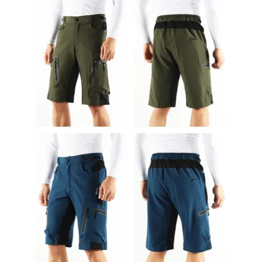 Arsuxeo Men's Bike Shorts Cycling MTB Shorts with Removable 3D Padded Underwear Summer Baggy Shorts Loose Fit Quick Dry Waterproof Zipper Sports Dark Grey Black Army Green Mountain Bike