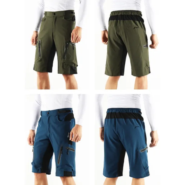 Arsuxeo Men's Bike Shorts Cycling MTB Shorts with Removable 3D Padded Underwear Summer Baggy Shorts Loose Fit Quick Dry Waterproof Zipper Sports Dark Grey Black Army Green Mountain Bike