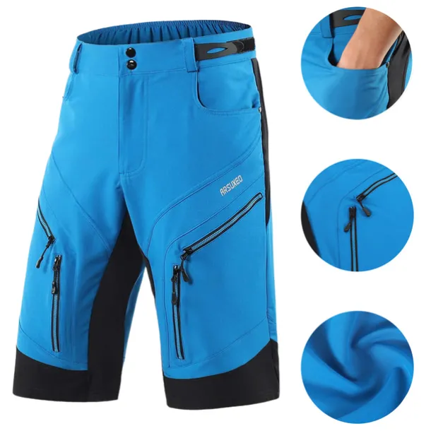 Arsuxeo Men's Bike Shorts Cycling MTB Shorts Bike Shorts Pants Relaxed Fit Mountain Bike MTB Road Bike Cycling Sports Breathable Quick Dry Moisture Wicking Waterproof Zipper Black Army Green