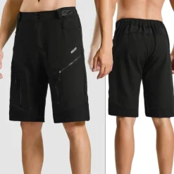 Arsuxeo Men's Bike Shorts Cycling MTB Shorts Bike Shorts Pants Relaxed Fit Mountain Bike MTB Road Bike Cycling Sports Breathable Quick Dry Moisture Wicking Waterproof Zipper Black Army Green