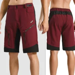 Arsuxeo Men's Bike Shorts Cycling MTB Shorts Bike Shorts Pants Relaxed Fit Mountain Bike MTB Road Bike Cycling Sports Breathable Quick Dry Moisture Wicking Waterproof Zipper Black Army Green