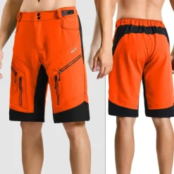 Arsuxeo Men's Bike Shorts Cycling MTB Shorts Bike Shorts Pants Relaxed Fit Mountain Bike MTB Road Bike Cycling Sports Breathable Quick Dry Moisture Wicking Waterproof Zipper Black Army Green