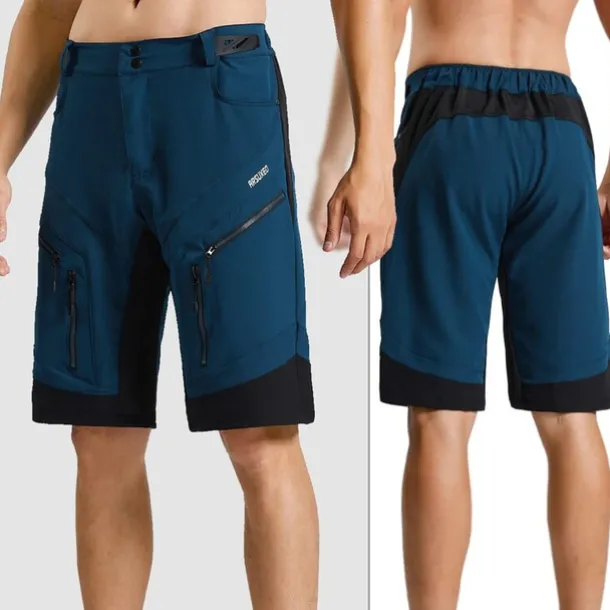 Arsuxeo Men's Bike Shorts Cycling MTB Shorts Bike Shorts Pants Relaxed Fit Mountain Bike MTB Road Bike Cycling Sports Breathable Quick Dry Moisture Wicking Waterproof Zipper Black Army Green