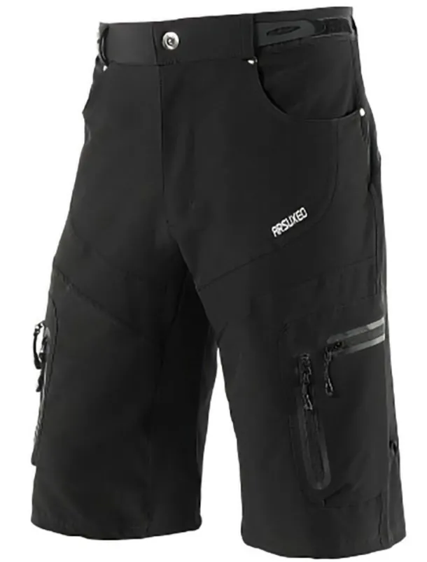 Arsuxeo Men's Bike Shorts Cycling MTB Shorts Bike Shorts Pants Form Fit Mountain Bike MTB Road Bike Cycling Sports Waterproof Multi-Pockets Breathable Quick Dry Black Army Green Polyester Spandex