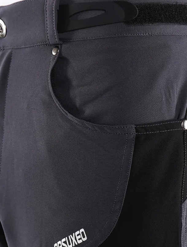 Arsuxeo Men's Bike Shorts Cycling MTB Shorts Bike Shorts Pants Form Fit Mountain Bike MTB Road Bike Cycling Sports Waterproof Multi-Pockets Breathable Quick Dry Black Army Green Polyester Spandex