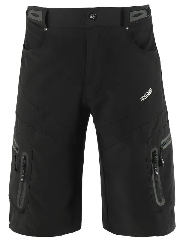 Arsuxeo Men's Bike Shorts Cycling MTB Shorts Bike Shorts Pants Form Fit Mountain Bike MTB Road Bike Cycling Sports Waterproof Multi-Pockets Breathable Quick Dry Black Army Green Polyester Spandex