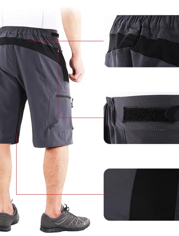 Arsuxeo Men's Bike Shorts Cycling MTB Shorts Bike Shorts Pants Form Fit Mountain Bike MTB Road Bike Cycling Sports Waterproof Multi-Pockets Breathable Quick Dry Black Army Green Polyester Spandex