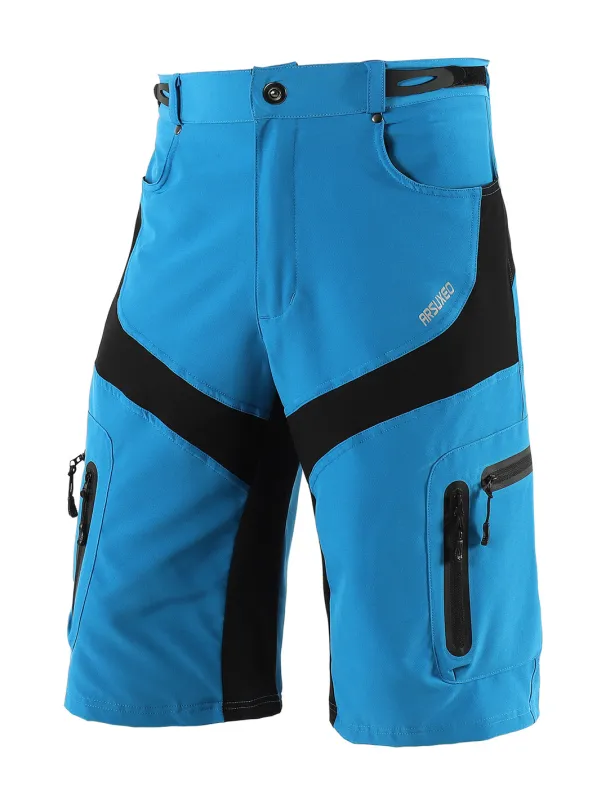 Arsuxeo Men's Bike Shorts Cycling MTB Shorts Bike Shorts Pants Form Fit Mountain Bike MTB Road Bike Cycling Sports Waterproof Multi-Pockets Breathable Quick Dry Black Army Green Polyester Spandex