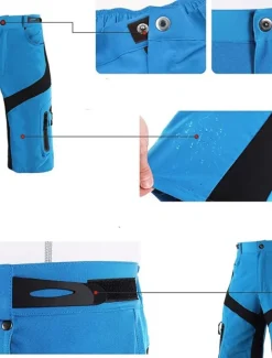 Arsuxeo Men's Bike Shorts Cycling MTB Shorts Bike Shorts Pants Form Fit Mountain Bike MTB Road Bike Cycling Sports Waterproof Multi-Pockets Breathable Quick Dry Black Army Green Polyester Spandex