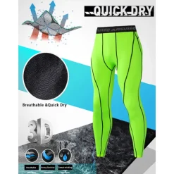 Arsuxeo Men's Compression Pants Running Tights Leggings Base Layer Athletic Athleisure Fall Polyester Breathable Quick Dry Moisture Wicking Soft Compression Fitness Gym Workout Running Sportswear