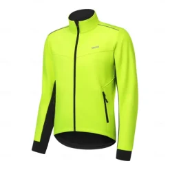 Arsuxeo Men's Cycling Jacket Fleece Jacket Winter Cycling Warm Moisture Wicking Breathability Bike Jacket Hoodie Mountain Bike MTB Road Bike Cycling City Bike Cycling Black Orange Green Bike Wear