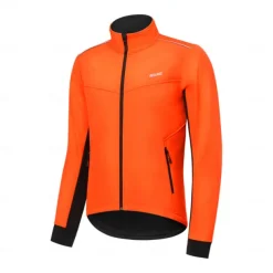 Arsuxeo Men's Cycling Jacket Fleece Jacket Winter Cycling Warm Moisture Wicking Breathability Bike Jacket Hoodie Mountain Bike MTB Road Bike Cycling City Bike Cycling Black Orange Green Bike Wear