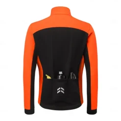 Arsuxeo Men's Cycling Jacket Fleece Jacket Winter Cycling Warm Moisture Wicking Breathability Bike Jacket Hoodie Mountain Bike MTB Road Bike Cycling City Bike Cycling Black Orange Green Bike Wear