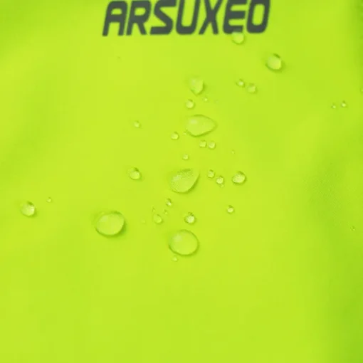 ARSUXEO Men's Cycling Jacket Bike Jacket Winter Softshell Fleece Jacket Top Windproof Waterproof 15-k Warm UP Thermal Breathable Stripe Polyester, Spandex, Fleece Winter Orange Red Light Green Road