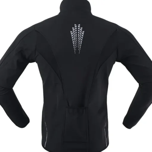 ARSUXEO Men's Cycling Jacket Bike Jacket Winter Softshell Fleece Jacket Top Windproof Waterproof 15-k Warm UP Thermal Breathable Stripe Polyester, Spandex, Fleece Winter Orange Red Light Green Road