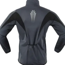 ARSUXEO Men's Cycling Jacket Bike Jacket Winter Softshell Fleece Jacket Top Windproof Waterproof 15-k Warm UP Thermal Breathable Stripe Polyester, Spandex, Fleece Winter Orange Red Light Green Road