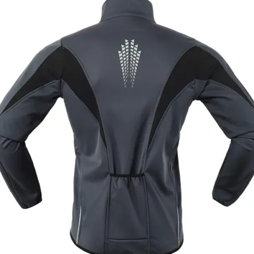 ARSUXEO Men's Cycling Jacket Bike Jacket Winter Softshell Fleece Jacket Top Windproof Waterproof 15-k Warm UP Thermal Breathable Stripe Polyester, Spandex, Fleece Winter Orange Red Light Green Road