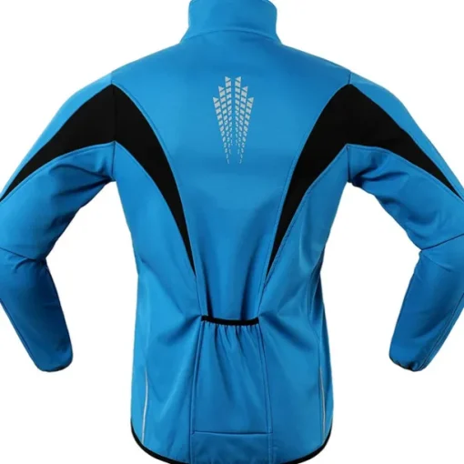 ARSUXEO Men's Cycling Jacket Bike Jacket Winter Softshell Fleece Jacket Top Windproof Waterproof 15-k Warm UP Thermal Breathable Stripe Polyester, Spandex, Fleece Winter Orange Red Light Green Road