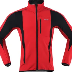 ARSUXEO Men's Cycling Jacket Bike Jacket Winter Softshell Fleece Jacket Top Windproof Waterproof 15-k Warm UP Thermal Breathable Stripe Polyester, Spandex, Fleece Winter Orange Red Light Green Road