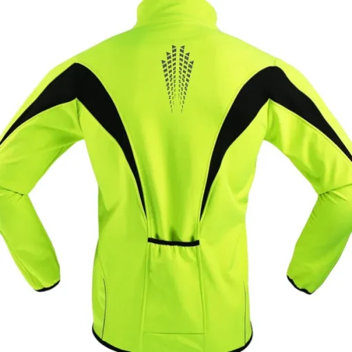 ARSUXEO Men's Cycling Jacket Bike Jacket Winter Softshell Fleece Jacket Top Windproof Waterproof 15-k Warm UP Thermal Breathable Stripe Polyester, Spandex, Fleece Winter Orange Red Light Green Road