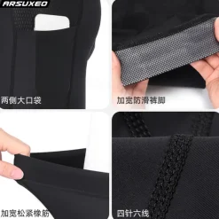 Arsuxeo Men's Cycling Road Shorts Cycling Underwear Shorts Cycling Pants Bike Shorts Tights Form Fit Mountain Bike MTB Road Bike Cycling Sports Breathable Reflective Strips Stretchy Comfortable Black