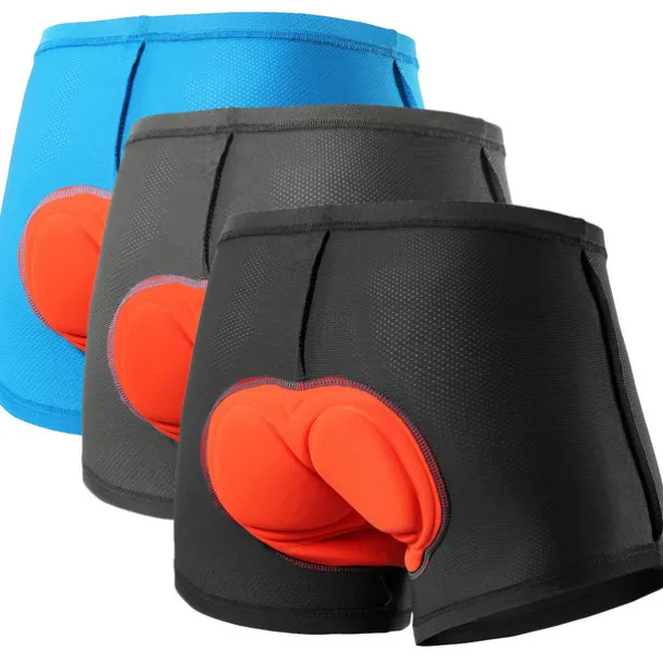 Arsuxeo Men's Cycling Under Shorts Cycling Underwear Black Bike Underwear Shorts Padded Shorts Chamois Mountain Bike MTB Road Bike Breathable 3D Pad Quick Dry Anatomic Design Sports Polyester Coolmax®