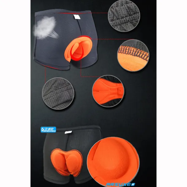 Arsuxeo Men's Cycling Under Shorts Cycling Underwear Black Bike Underwear Shorts Padded Shorts Chamois Mountain Bike MTB Road Bike Breathable 3D Pad Quick Dry Anatomic Design Sports Polyester Coolmax®