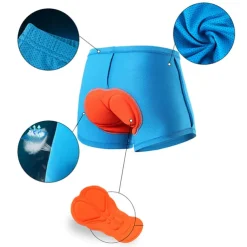 Arsuxeo Men's Cycling Under Shorts Cycling Underwear Black Bike Underwear Shorts Padded Shorts Chamois Mountain Bike MTB Road Bike Breathable 3D Pad Quick Dry Anatomic Design Sports Polyester Coolmax®