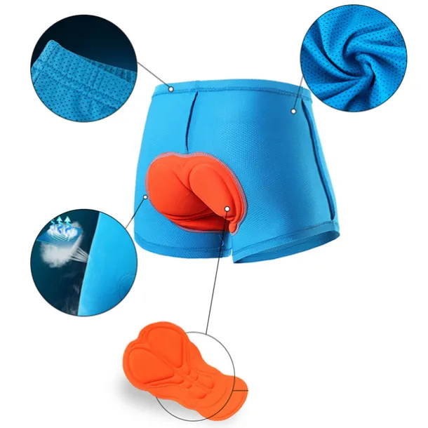 Arsuxeo Men's Cycling Under Shorts Cycling Underwear Black Bike Underwear Shorts Padded Shorts Chamois Mountain Bike MTB Road Bike Breathable 3D Pad Quick Dry Anatomic Design Sports Polyester Coolmax®