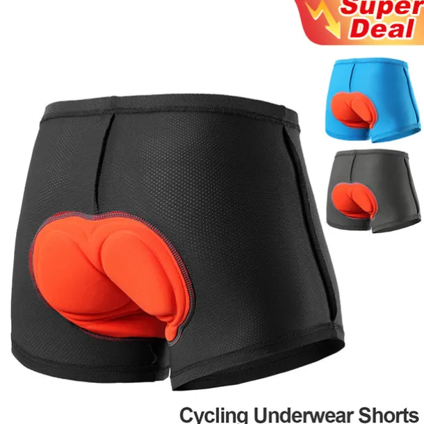 Arsuxeo Men's Cycling Under Shorts Cycling Underwear Black Bike Underwear Shorts Padded Shorts Chamois Mountain Bike MTB Road Bike Breathable 3D Pad Quick Dry Anatomic Design Sports Polyester Coolmax®