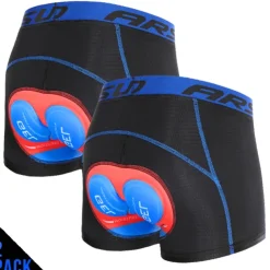 Arsuxeo Men's Cycling Under Shorts Cycling Padded Shorts Bike Underwear Shorts 5D Padded Gel Bottoms Quick Dry Sports Winter Black Red Black Yellow Mountain Bike MTB Clothing