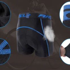 Arsuxeo Men's Cycling Under Shorts Cycling Padded Shorts Bike Underwear Shorts 5D Padded Gel Bottoms Quick Dry Sports Winter Black Red Black Yellow Mountain Bike MTB Clothing