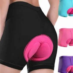 Arsuxeo Women's Cycling Under Shorts Cycling Padded Shorts Bike Underwear Shorts Padded Shorts Chamois Bottoms Sports Spandex Purple Fuchsia Blue Mountain Bike MTB Road Bike Cycling Clothing