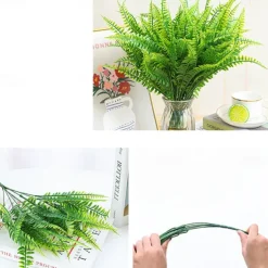 Artificial Ferns for Home Outdoors 5pcs Artificial Outdoor Plants Fake Fern Faux Boston Fern Greenery UV Resistant Plastic Plant Wedding Decoration