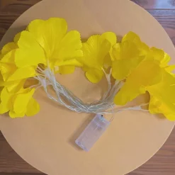 Artificial Ginkgo Foliage Rattan String Lights Copper Wire Plants Vine Lights Warm White for Garden Wall Decor