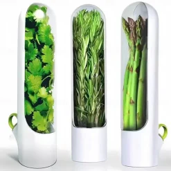 Asparagus and Vanilla Crisper Container Eco-friendly Vegetable Crisper Cup Anti-crush Vegetable Refrigerator Storage Box