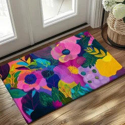 Asthetic Flowers Doormat Floor Mats Washable Rugs Kitchen Mat Non-Slip Oil Proof Rug Indoor Outdoor Mat Bedroom Decor Bathroom Mat Entrance Rug